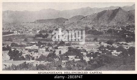 Vintage 1930s black and white photo of Kabul. Stock Photo
