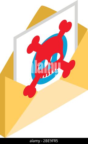 Phishing icon, isometric style Stock Vector
