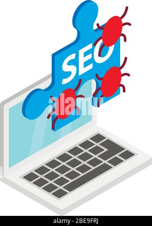 Virus attack icon, isometric style Stock Vector