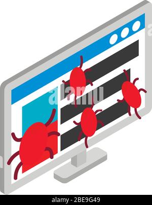 Website virus icon, isometric style Stock Vector
