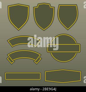 Military colors army patches template design. Set of symbol army icon, vector illustration Stock Vector
