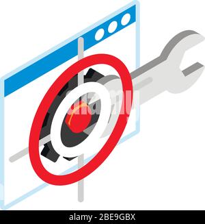 Technical support icon, isometric style Stock Vector