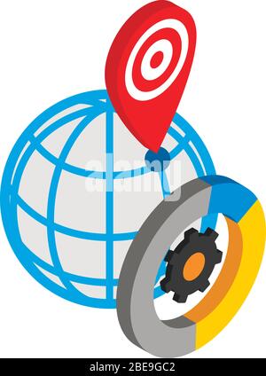 Local seo icon, isometric style Stock Vector