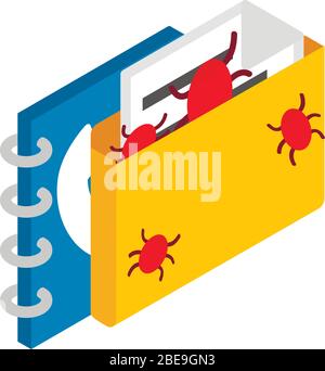 Data hacking icon, isometric style Stock Vector