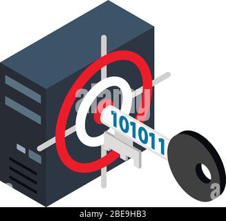 Security system icon, isometric style Stock Vector