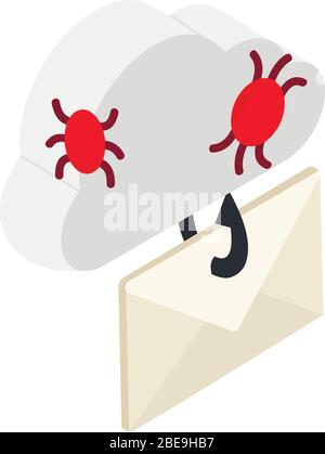 Cloud storage icon, isometric style Stock Vector