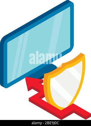 Hacking concept icon, isometric style Stock Vector