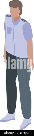 Cruise ship captain icon, isometric style Stock Vector