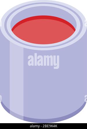 Paint bucket icon, isometric style Stock Vector