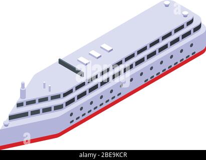 Big cruise ship icon, isometric style Stock Vector