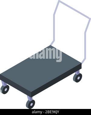 Wheel cart shop stand icon, isometric style Stock Vector