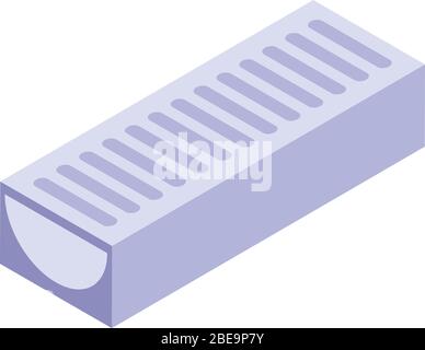 Metal gutter icon, isometric style Stock Vector