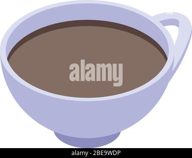 Black tea cup icon, isometric style Stock Vector