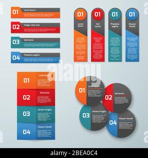 Minimalist optional tabs. Option schedule modules vector set. Optional web module, option report infographic illustration Stock Vector