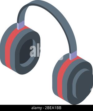 Shooting sport headphones icon, isometric style Stock Vector