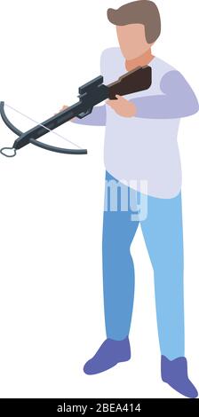 Crossbow shooter icon, isometric style Stock Vector