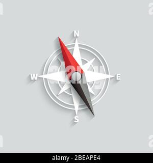 Compass arrow isolated 3d vector illustration. Navigation and direction icon. Compass direction and navigation for adventure and exploration illustration Stock Vector