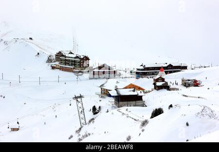 Kleine Scheidegg, between Grindelwald and Wengen. Bernese Alps, Switzerland, Europe. Stock Photo