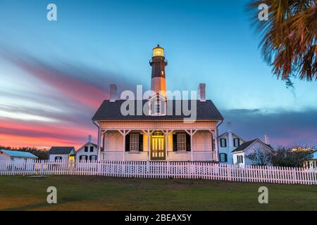 Tybee Island, Georgia, USA at the lighthouse at dusk. Stock Photo