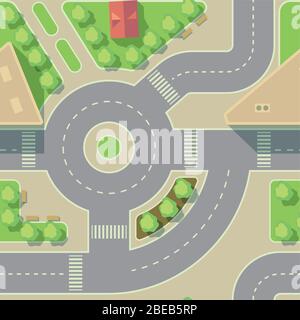 Vector background road intercharge and round. Traffic urban city road illustration Stock Vector
