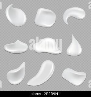 Realistic cream foam white mousse or foaming milk Vector Image