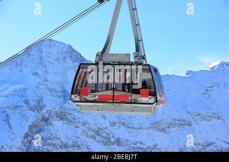 Cable car to the summit of the Schilthorn. Bernese Alps of Switzerland, Europe. Stock Photo
