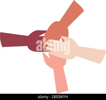 solidarity hands, charity and donations icon set over white background ...