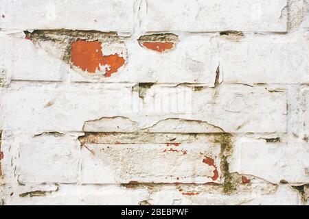 Old white Brick Wall in Rio de Janeiro, Brazil Stock Photo