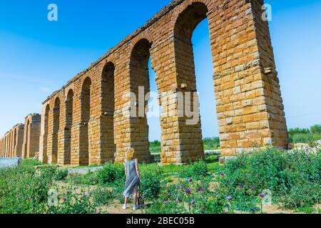 Roman aqueduct. Stock Photo