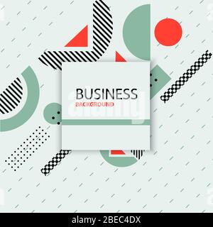 Business banners. Social Media Design. Template vector. Abstract red turquoise geometry designe elements on white background Stock Vector