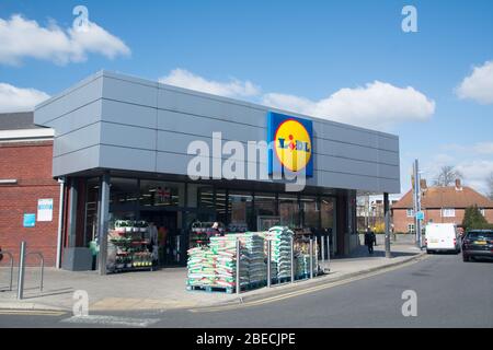LONDON- MARCH, 2019: Lidl store exterior, a German chain of budget supermarkets Stock Photo