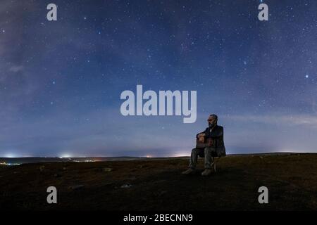 Giant Sitting man sculpture, North York Moors Stock Photo