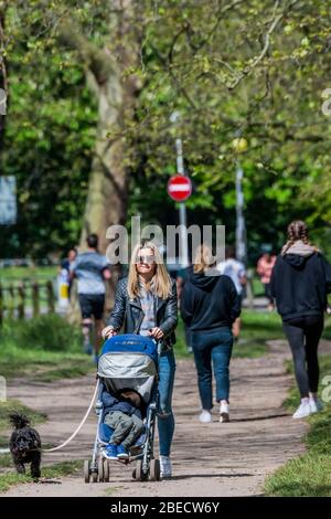 London, UK. 13th Apr, 2020. Bank Holiday Monday and Clapham Common is relatively quiet - it is sunny but much colder. The 'lockdown' continues for the Coronavirus (Covid 19) outbreak in London. Credit: Guy Bell/Alamy Live News Stock Photo