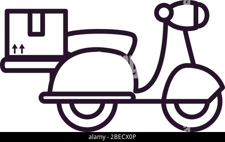 Motorcycle with a box over white background, vector illustration Stock ...