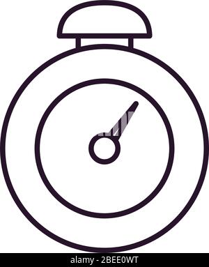 chronometer icon over white background, line style, vector illustration ...