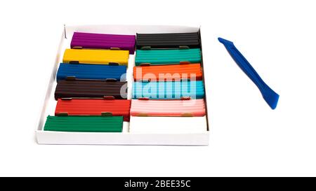 Multicolored plasticine isolated on a white background Stock Photo
