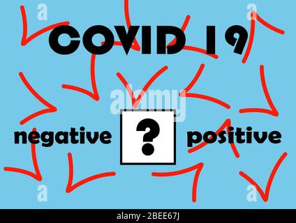 Form for the results of medical tests of the coronavirus COVID 19. Epidemic. Pandemic. Negative analysis. Positive analysis. Vaccine. Viral disease. Stock Vector