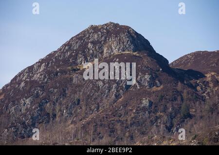 Cumbernauld, UK. 13th Apr, 2019. Pictured: Top of Ben A'an mountain. Normally a tourist hot spot with hundreds of walkers, today not one walker found on the mountain top during a bright and hot sunny Spring Bank Holiday Easter Monday. Due to the UK wide Coronavirus (COVID-19) Lockdown imposed by both the UK and Scottish Governments, police have been enforcing the lockdown and people have been taking the warning seriously with all tourist and beauty hotspots being cordoned off with road blocks. Credit: Colin Fisher/Alamy Live News Stock Photo