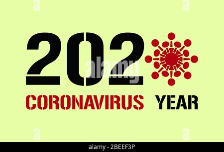 Calendar for 2020 year. Teme of pandemia coronavirus COVID-2019. Vector illustration in flat style. Stock Vector