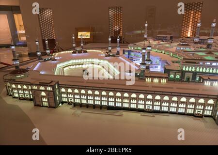 Scale model of the Great Mosque in Mecca on display in the National Museum in Riyadh in Saudi Arabia. Stock Photo
