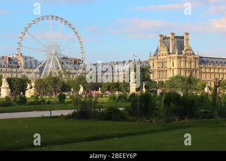 Paris, France - August 26, 2019: Jardin des Tuileries or The Tuileries Garden, Paris, France Stock Photo