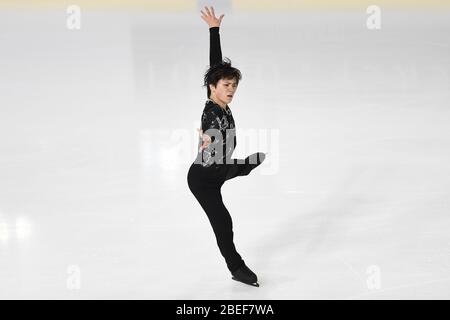 Shoma UNO, from Japan, during Free Program at ISU Grand Prix of Figure Skating 2019, Internationaux de France de Patinage 2019 at Patinoire Polesud on November 02, 2019 in Grenoble, France. (Photo by Raniero Corbelletti/AFLO) Stock Photo