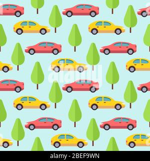 Doodle cars seamless pattern background Stock Vector Image & Art - Alamy