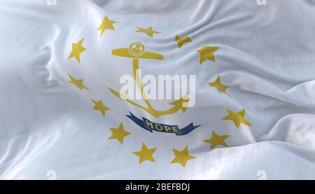 Flag of american state of Rhode Island, region of the United States Stock Photo