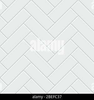 White herringbone parquet seamless pattern. Classic endless floor decoration. Parquet pattern texture, tile geometric backdrop, vector illustration Stock Vector