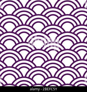 Seamless wave japanese pattern in white and violet Stock Photo