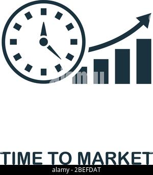 Time To Market icon. Simple element from intellectual property collection. Filled Time To Market icon for templates, infographics and more Stock Vector