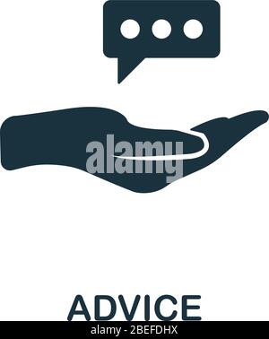 Advice icon. Simple element from consulting collection. Filled Advice icon for templates, infographics and more Stock Vector