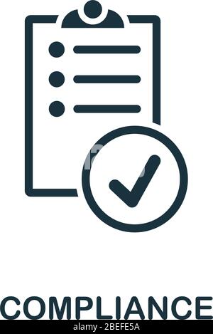 Compliance icon. Simple element from regulation collection. Filled Compliance icon for templates, infographics and more Stock Vector
