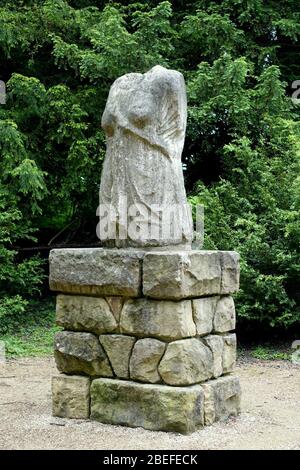 Headless statue - Studley Royal Park - North Yorkshire, England Stock Photo